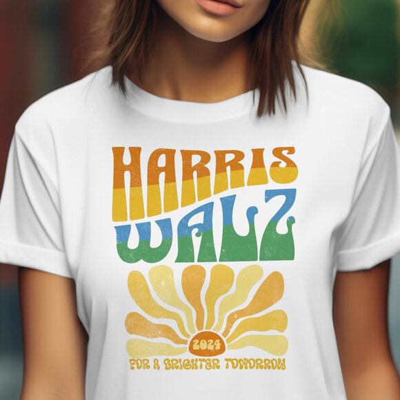 Harris Walz 2024 Shirt Kamala Harris Shirt Tim Walz Shirt Boho Aesthetic Retro - Picture 2 of 4